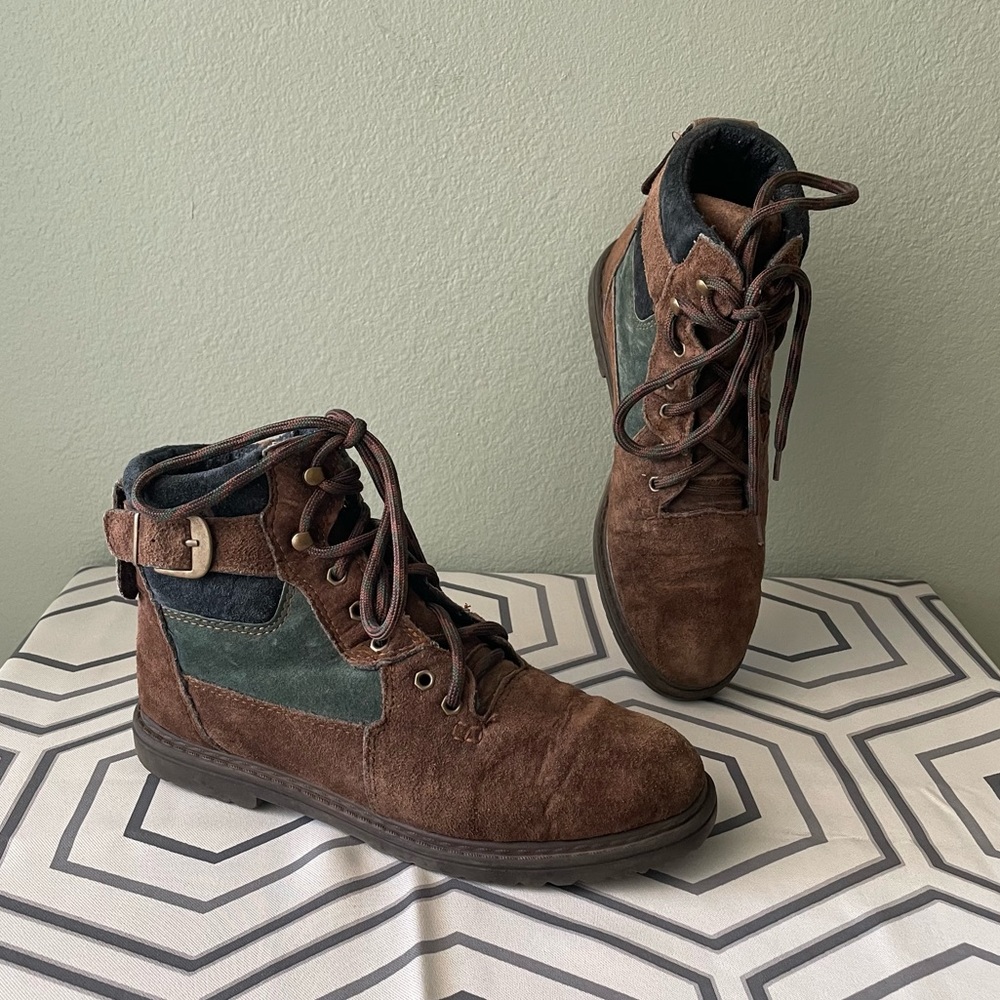 COPY - Vintage Canyon Country Brown Suede Leather Lace-Up Hiking Boots Ankle Bo…